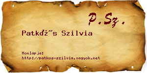Patkós Szilvia névjegykártya