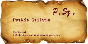 Patkós Szilvia névjegykártya