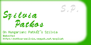 szilvia patkos business card